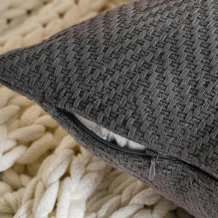Aria Herringbone Cushion Cover 50X50Cm- Grey Pan Home