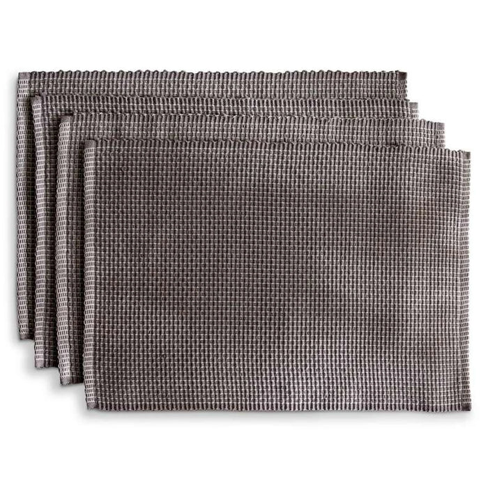 Aria Ribbed 4 Piece Placemat Set 33X48Cm-Grey