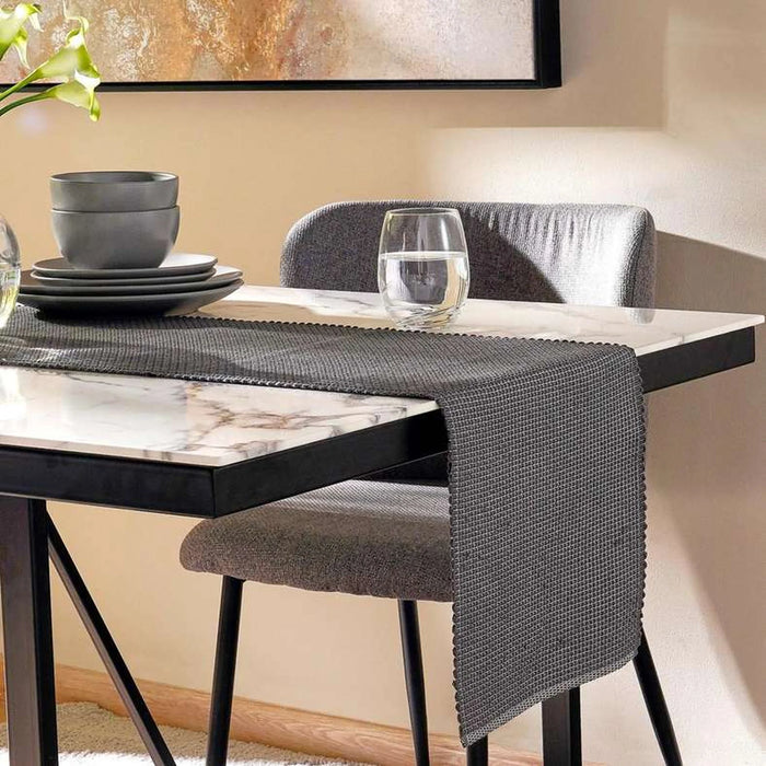 Aria Ribbed Table Runner 33X120Cm-Grey