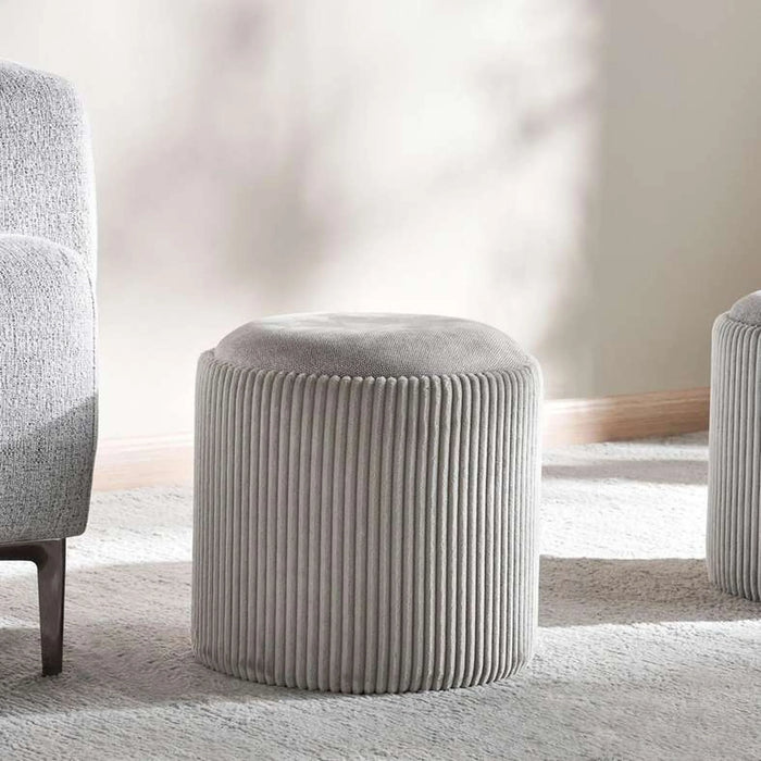 Arianna Ribbed Pouf With Storage 31X31X32Cm - Beige