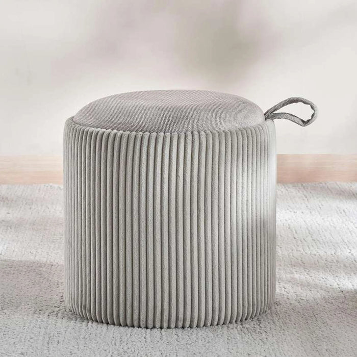 Arianna Ribbed Pouf With Storage 31X31X32Cm - Beige