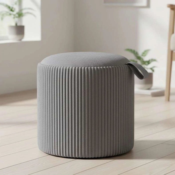 Arianna Ribbed Pouf With Storage 31X31X32Cm - Grey