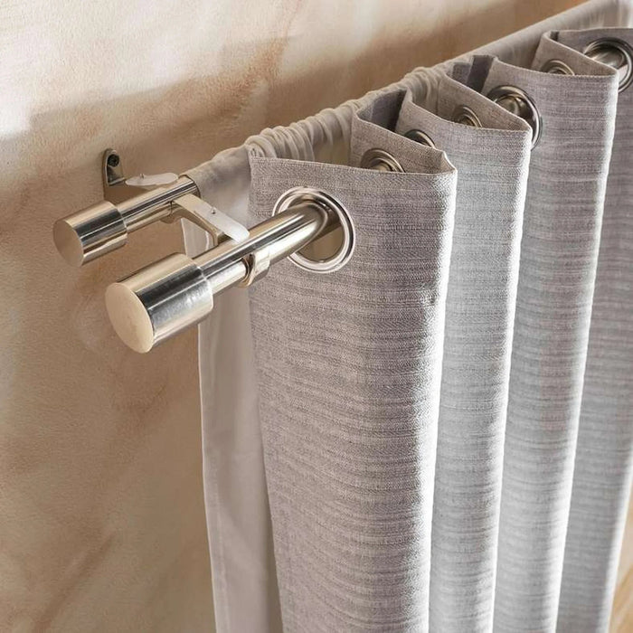 Aries 25/22Mm Extendable Double Curtain Rod 157X457Cm - Bright Nickle Pan Home