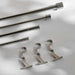 Aries 25/22Mm Extendable Double Curtain Rod 157X457Cm - Bright Nickle Pan Home