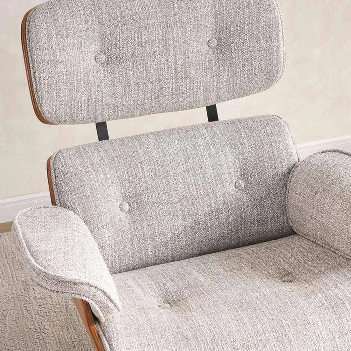 Ariste Lounge Chair With Ottoman - Nautral & Beige