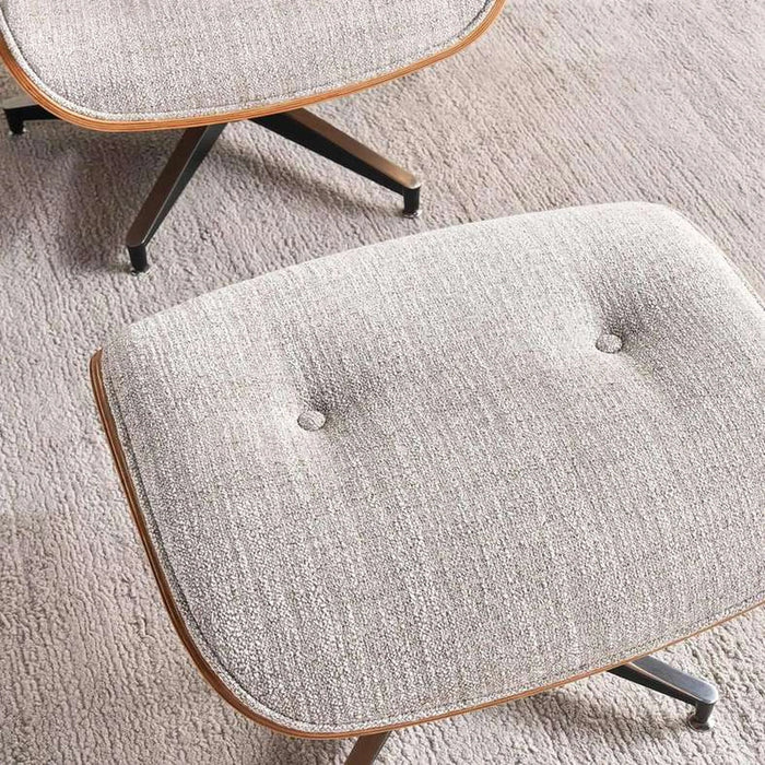 Ariste Lounge Chair With Ottoman - Nautral & Beige