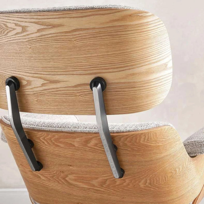 Ariste Lounge Chair With Ottoman - Nautral & Beige
