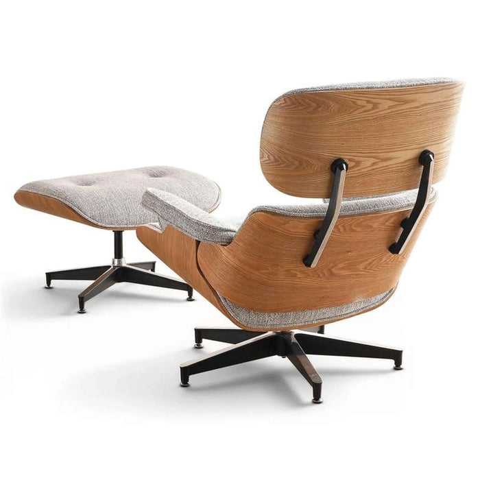 Ariste Lounge Chair With Ottoman - Nautral & Beige