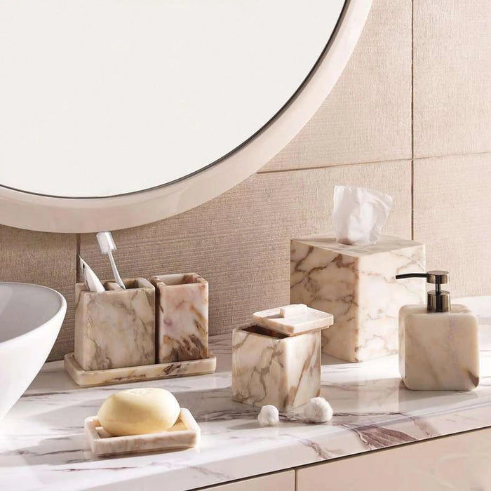 Aristo Marble Soap Dish 13.2X9.2X2.1Cm -Beige Pan Home