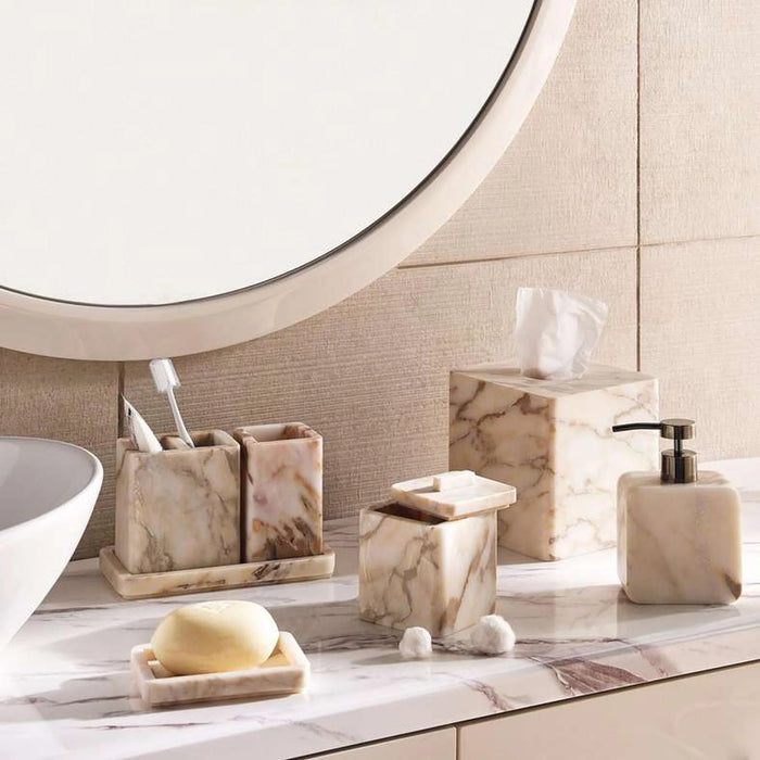 Aristo Marble Tissue Box Cover 15X15X15Cm - Beige Pan Home