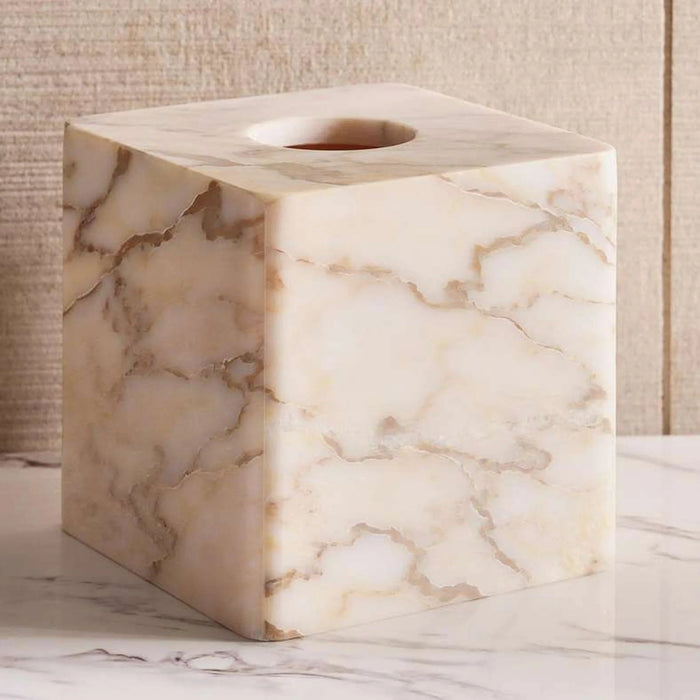 Aristo Marble Tissue Box Cover 15X15X15Cm - Beige Pan Home