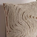 Arizona Waves Velvet Embroidery Down Alternative Filled Cushion 50X50 Cm - Beige Pan Home