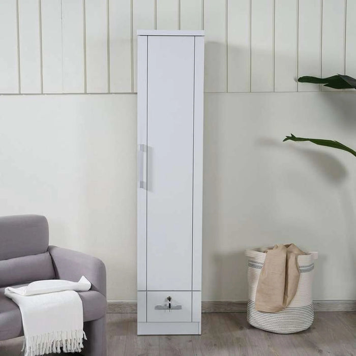 Arlin 1 Door Wardrobe With 1 Drawer - White