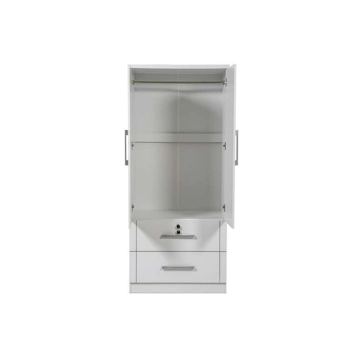 Arlin 2 Door Wardrobe With 2 Drawer - White