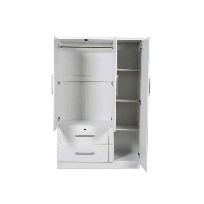 Arlin 3 Door Wardrobe With 2 Drawer - White