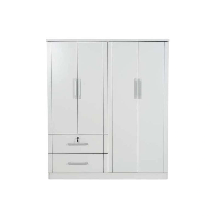 Arlin 4 Door Wardrobe With 2 Drawer - White