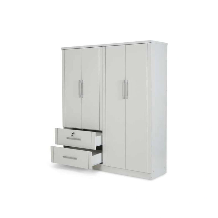 Arlin 4 Door Wardrobe With 2 Drawer - White