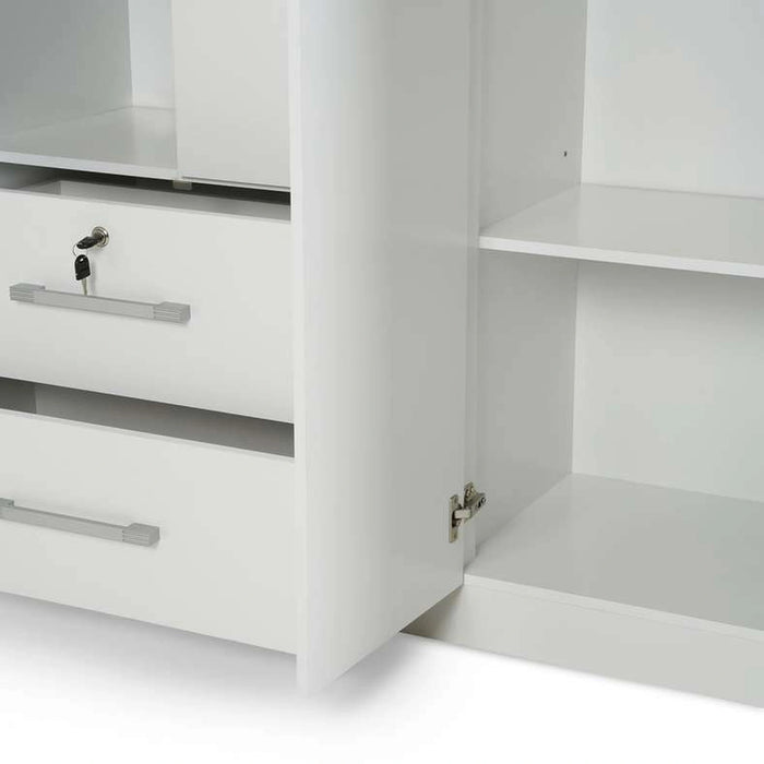 Arlin 4 Door Wardrobe With 2 Drawer - White