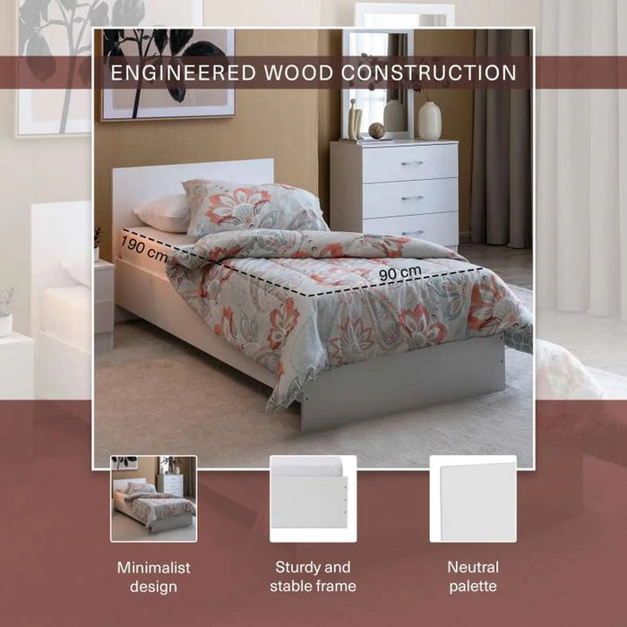 Arlin Single Bed 90X190 Cm - White