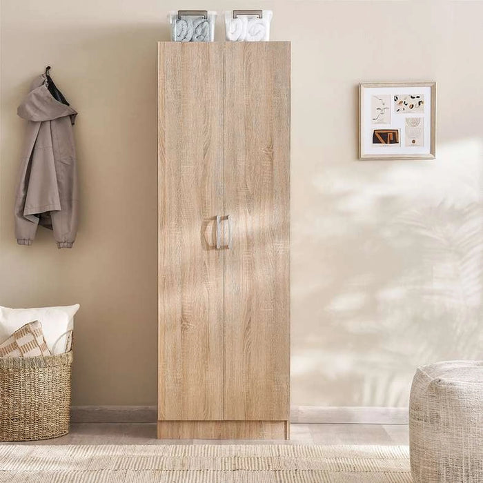 Arlington 2 Door Wardrobe Engineered Wood - Oak Pan Home