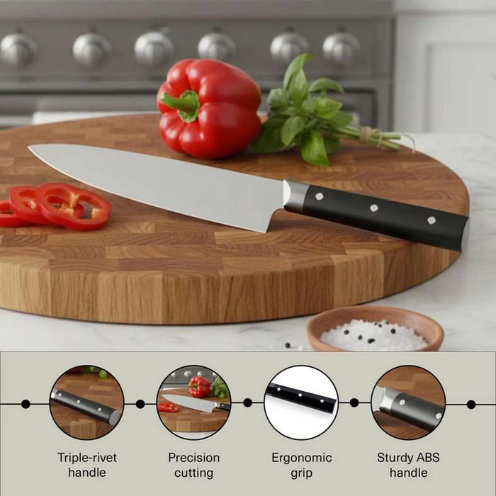 Armas Chef Knife 34Cm -Chrome & Black