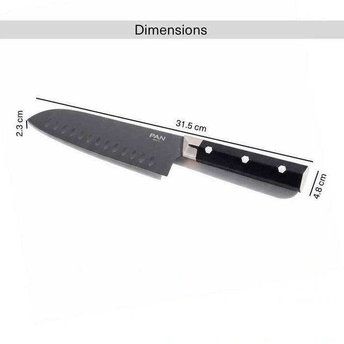 Armas Santoku Knife 31.5Cm -Chrome & Black