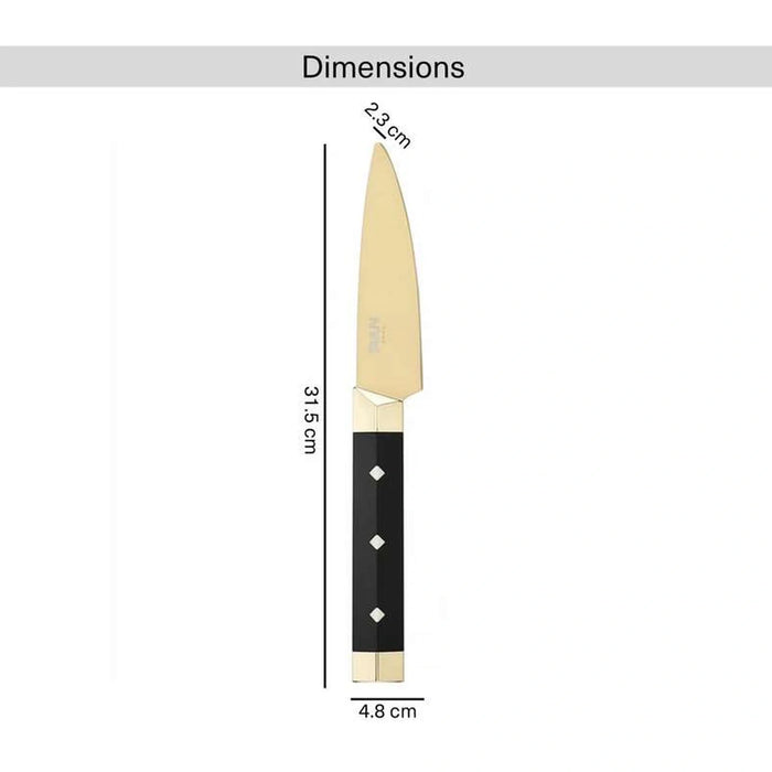 Armas Santoku Knife 31.5Cm -Gold & Black