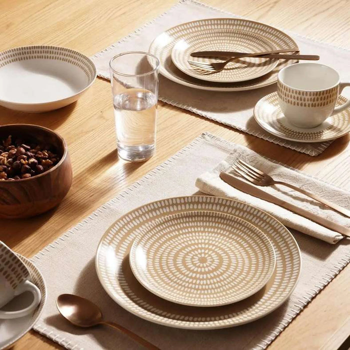 Armona 30-Piece Porcelain Dinner Set - Brown
