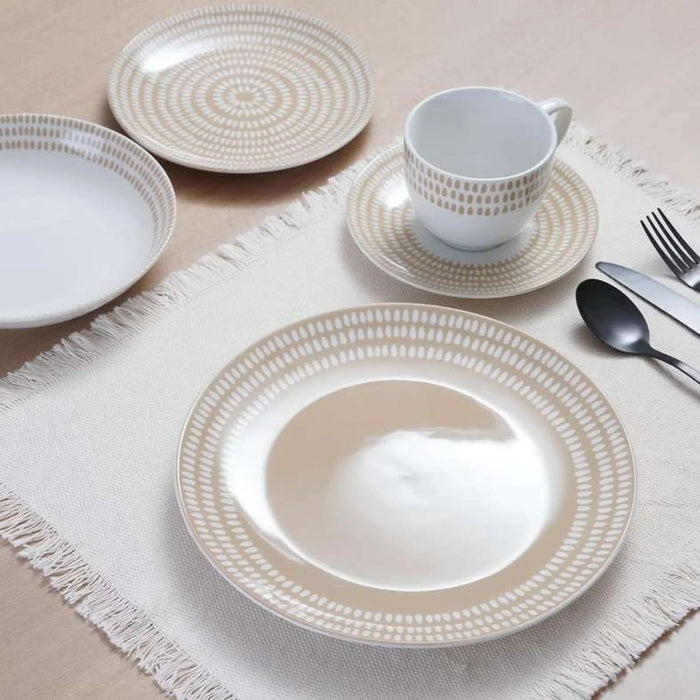 Armona 30-Piece Porcelain Dinner Set - Brown