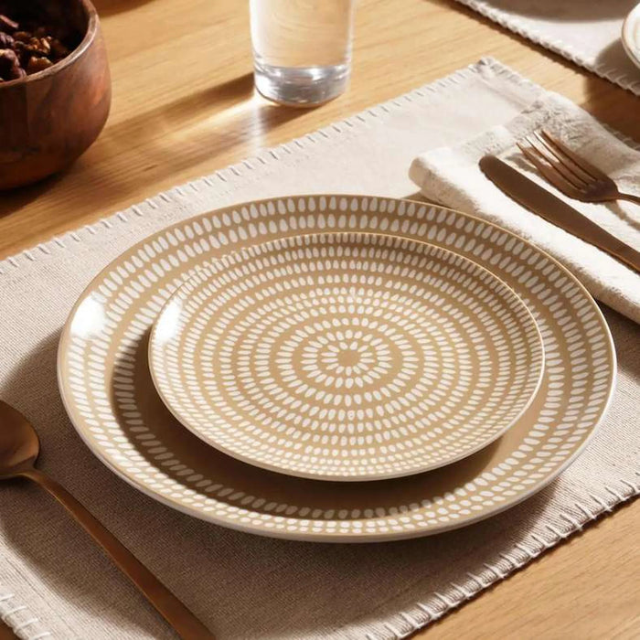 Armona 30-Piece Porcelain Dinner Set - Brown
