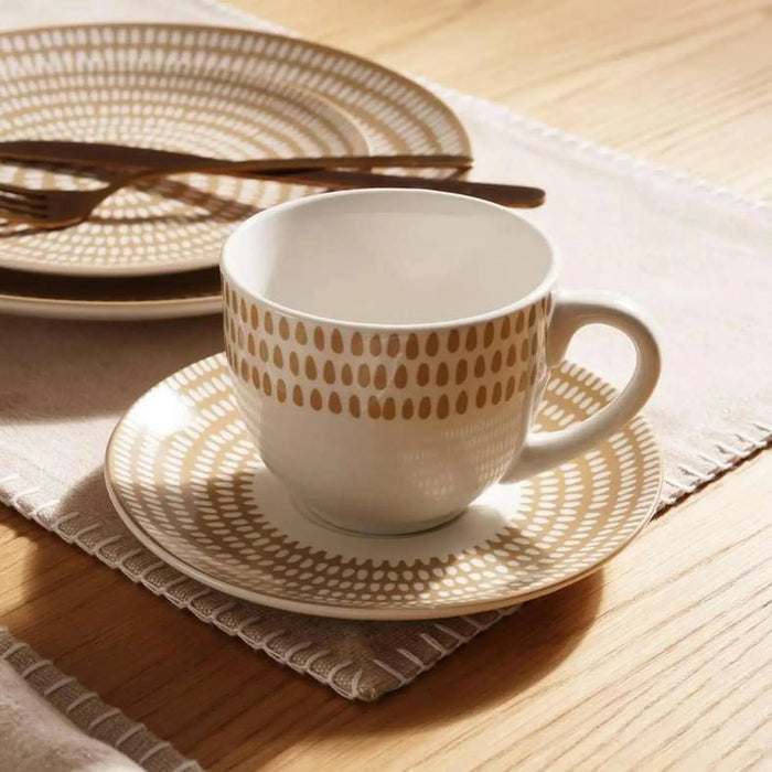 Armona 30-Piece Porcelain Dinner Set - Brown