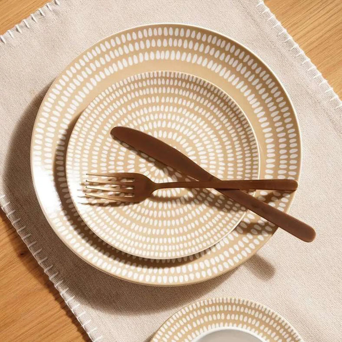Armona 30-Piece Porcelain Dinner Set - Brown