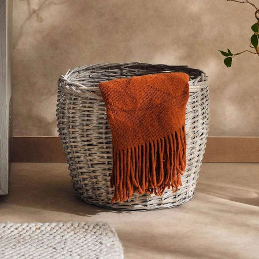 Aronica Willow Conical Storage Basket 38X31.5X29Cm- Grey Pan Home