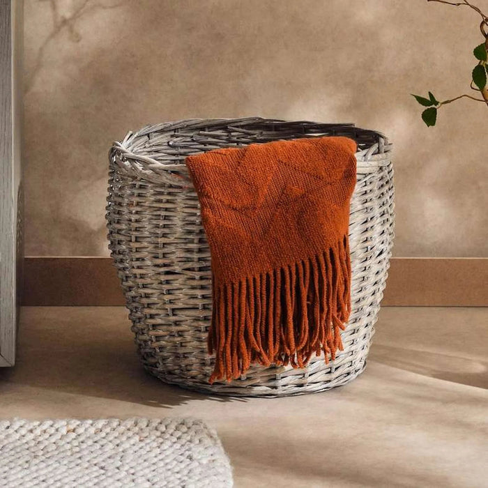 Aronica Willow Conical Storage Basket 38X31.5X29Cm- Grey Pan Home