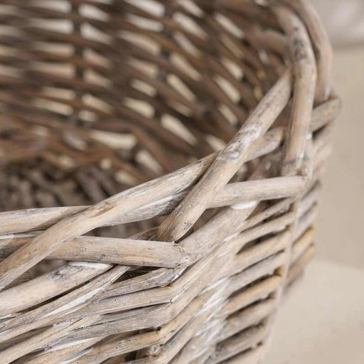 Aronica Willow Round Storage Basket 39.5X13.5X28Cm- Grey Pan Home