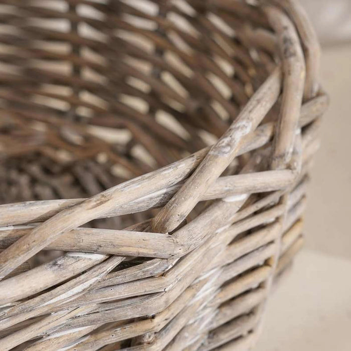 Aronica Willow Round Storage Basket 39.5X13.5X28Cm- Grey Pan Home