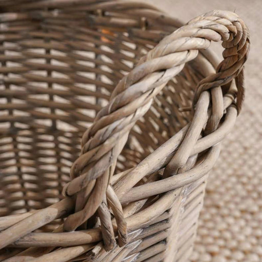 Aronica Willow Storage Basket With Handle 35X30X24Cm- Grey Pan Home