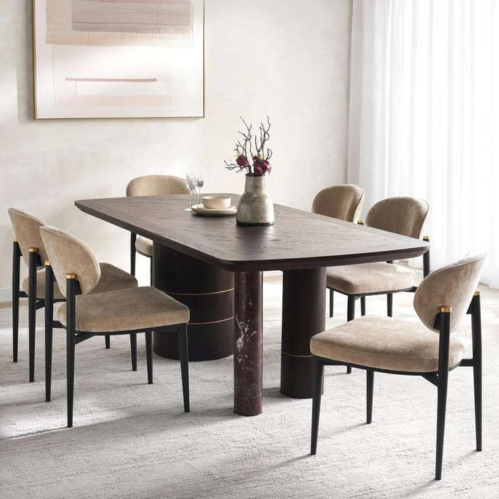 Arosa 6 Seater Dining Table Marble - Wenge