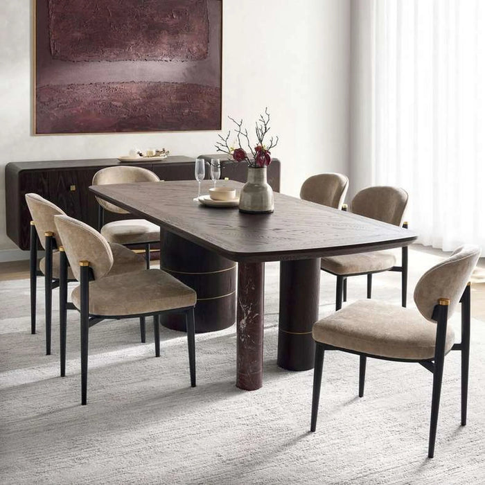 Arosa 6 Seater Dining Table Marble - Wenge