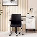 Arries Office Medium Back Chair Pu - Black Silver Pan Home
