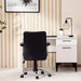 Arries Office Medium Back Chair Pu - Black Silver Pan Home