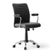 Arries Office Medium Back Chair Pu - Black Silver Pan Home