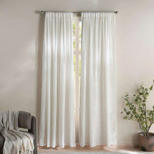 Articulos Flora Embroidered 2-Piece Sheer Curtain Set 140X240Cm - White Pan Home