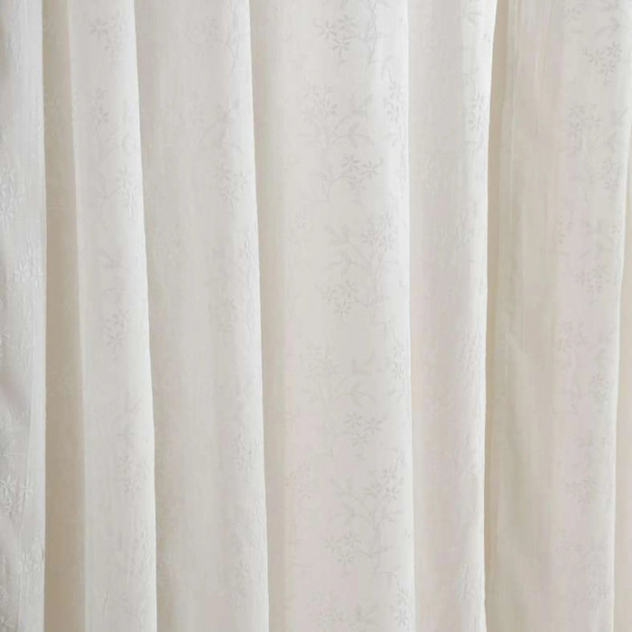 Articulos Flora Embroidered 2-Piece Sheer Curtain Set 140X240Cm - White Pan Home