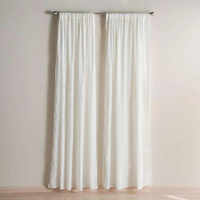Articulos Flora Embroidered 2-Piece Sheer Curtain Set 140X240Cm - White Pan Home
