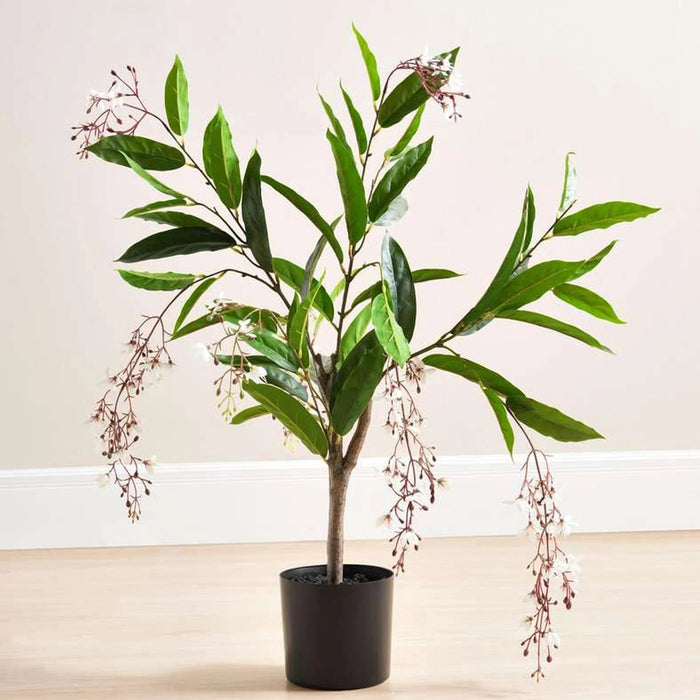 Artificial Bridal Veil Jasmine Plant In Pot H60Cm - White Pan Home