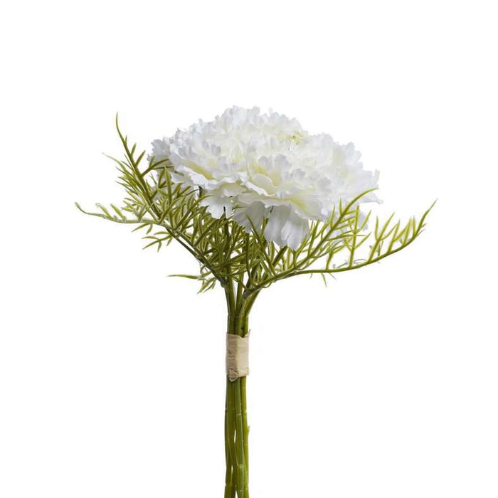 Artificial Carnation Stem Flower H37Cm - White