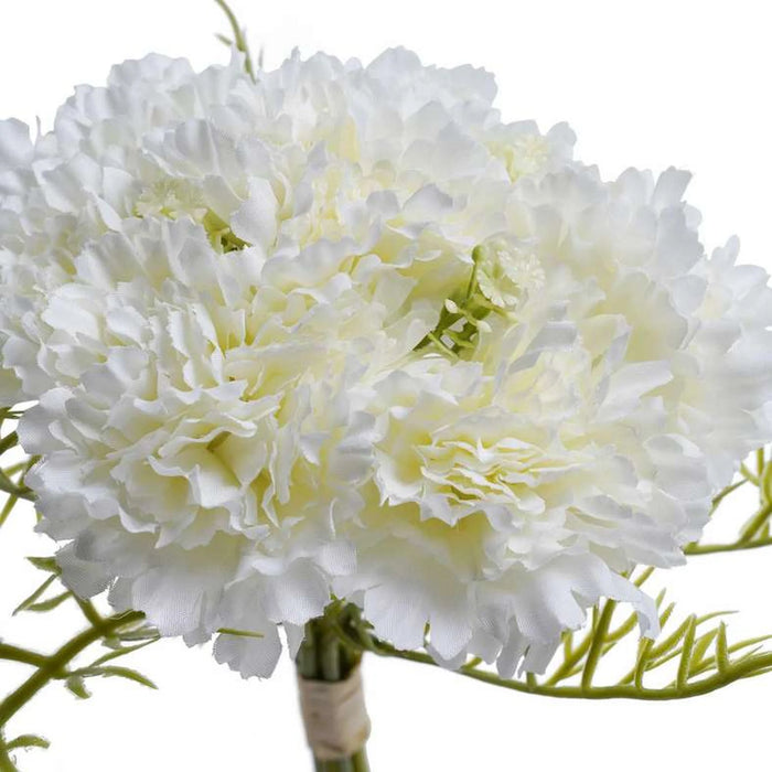 Artificial Carnation Stem Flower H37Cm - White
