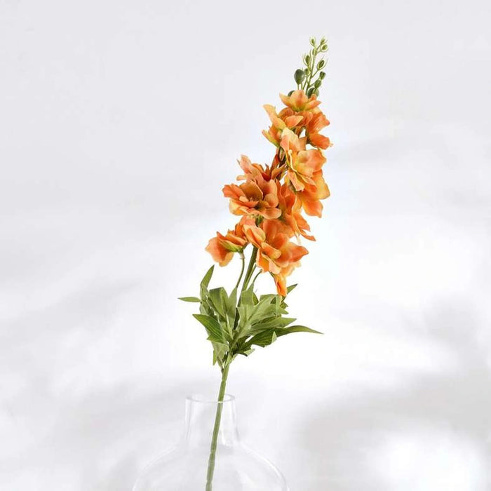 Artificial Delphinium Single Stem Flower H73Cm - Orange Pan Home