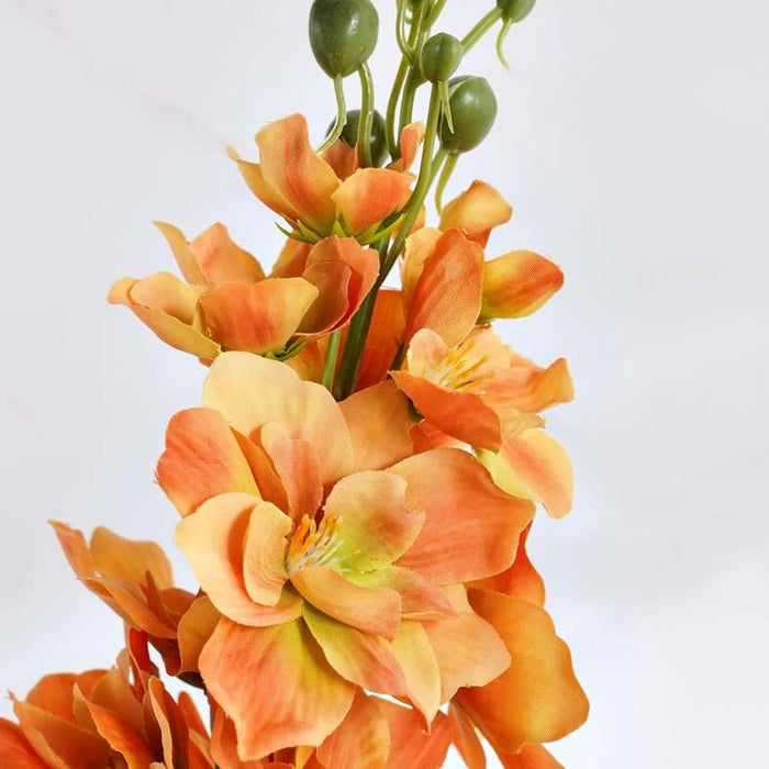 Artificial Delphinium Single Stem Flower H73Cm - Orange Pan Home